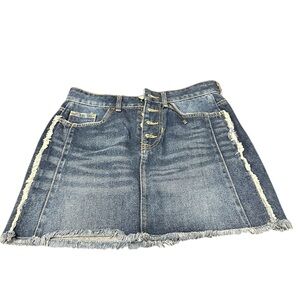 Zara Blue Denim Frayed Mini Skirt NWOT Women’s Small